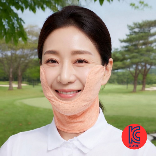 반샐리 에어로쿨 파크 골프 볼 마스크 기미 UV 차단 국산, 1개, 리얼스킨