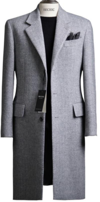 비시크 펠로즈 헤링본 울 코트