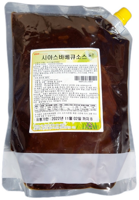 시아스 바베큐소스 2kg / 실온, 1개