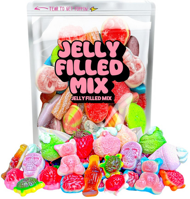 스웨디시 젤리 필링 믹스 Jelly Filled Mix 스웨덴 젤리 캔디, 800g, 1개