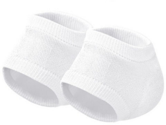일상채움 실리콘 뒤꿈치 보습양말 1쌍, 흰색, 1세트