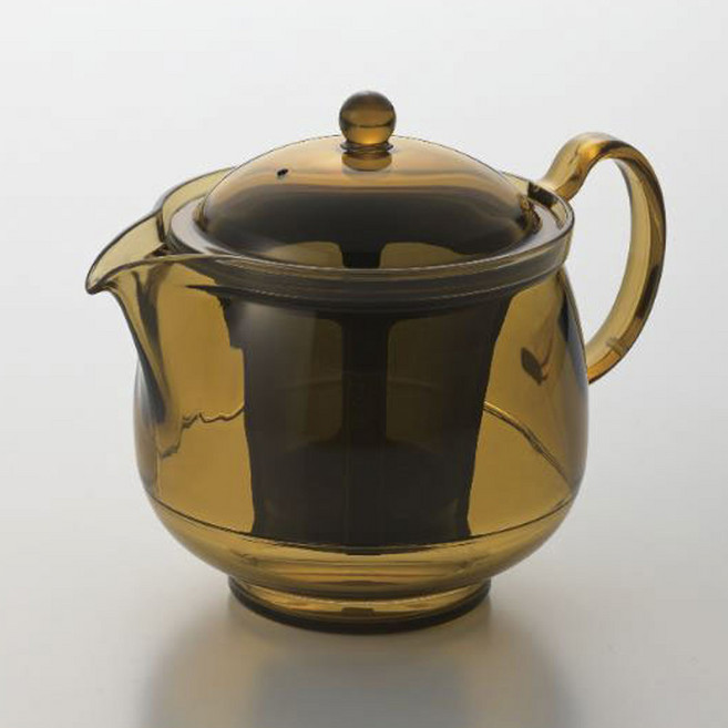 Unbreakable double wall glass 깨지지 않는 커피 티포트 뒷손잡이 타입, 1개, 호박색, 730ml