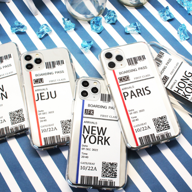 믹스더마켓 아이폰 항공권 티켓 바코드 클리어 케이스