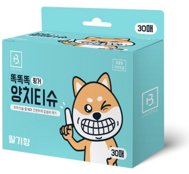 브리더랩 똑똑똑 핑거 양치티슈, 30개입, 3개