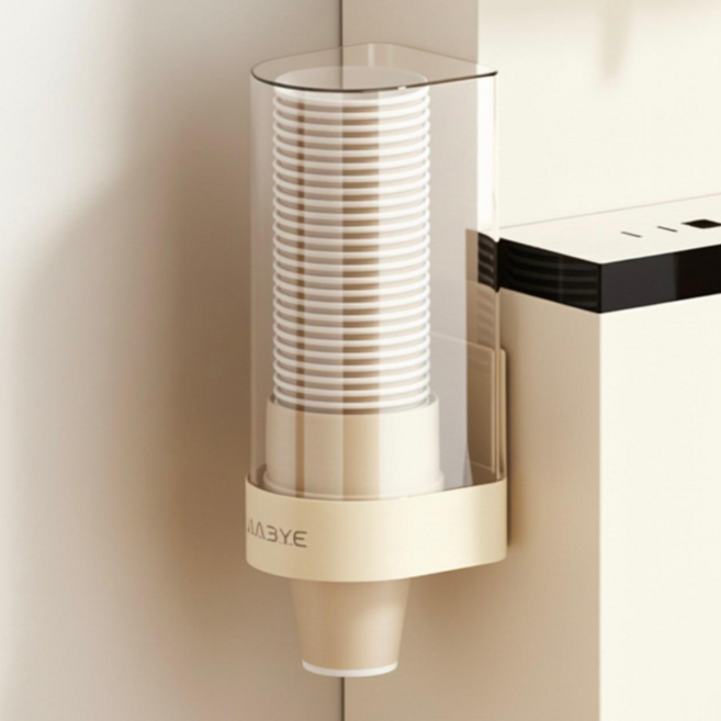 벨노아 홈데코 무타공 벽부착 종이컵 디스펜서, 1개, 아이보리