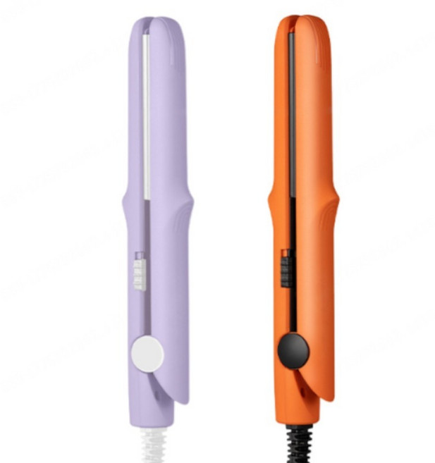 1+1+1미국 수입 24시간 헤어스타일 유지! 미니 세라믹 판고데기 생머리및 웨이브머리 양용판고데기 무선 초소형, 딥퍼플*2