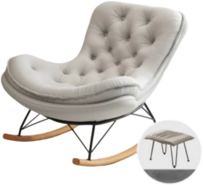 스윙쉐이드 편안한 고급 라텍스 프리미엄 흔들의자 릴렉스체어 1인용쇼파 스윙체어 수유 독서 안락의자 거실 카페, 1개, 6. 라이트 그레이 (풋스툴 포함)