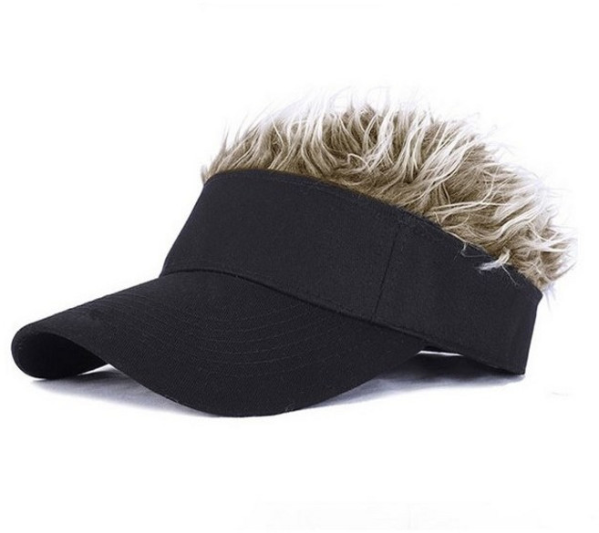 TORIMALL 인모 골프 썬캡/ 남성 가발 모자/ 개성있는 패션 모자 색상 택1, 1개, FREE