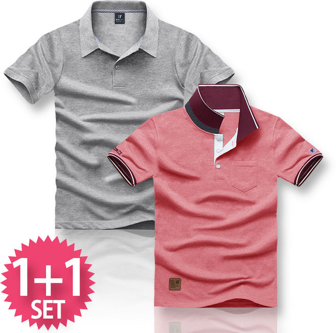 블루포스 에비싱 + 바트 반팔카라티 1+1 세트 [2장 묶음] 남자 티셔츠 남성 반팔티 단체티 남녀공용 커플티 여름 골프티 [국내생산]