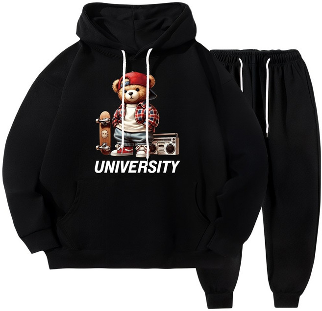 마고(MAGO) 빨강 체크곰 상하 셋트