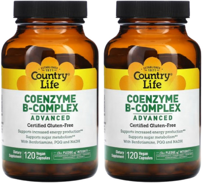 컨트리라이프 코엔자임 비타민B군 엽산 판토텐산 비타민 B12 B6 B1 120캡슐 2개, 120정