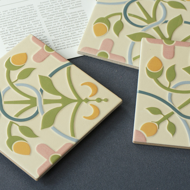 북유럽자기질패턴 핑그린 타일 200mmX200mm, 2X2091, 1개