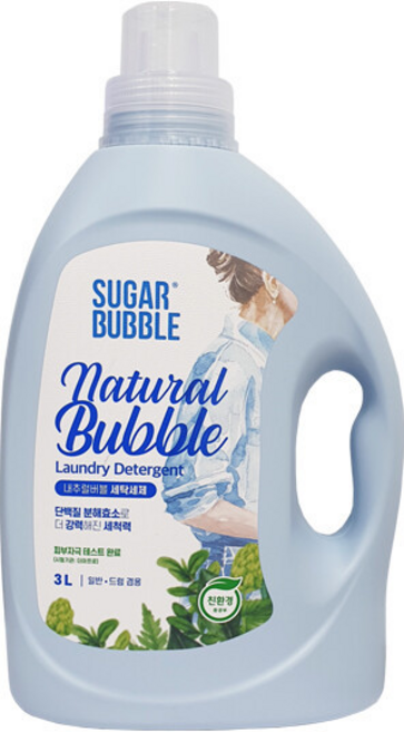 슈가버블 세탁세제 내추럴버블3L 일반드럼겸용, 3L, 1개