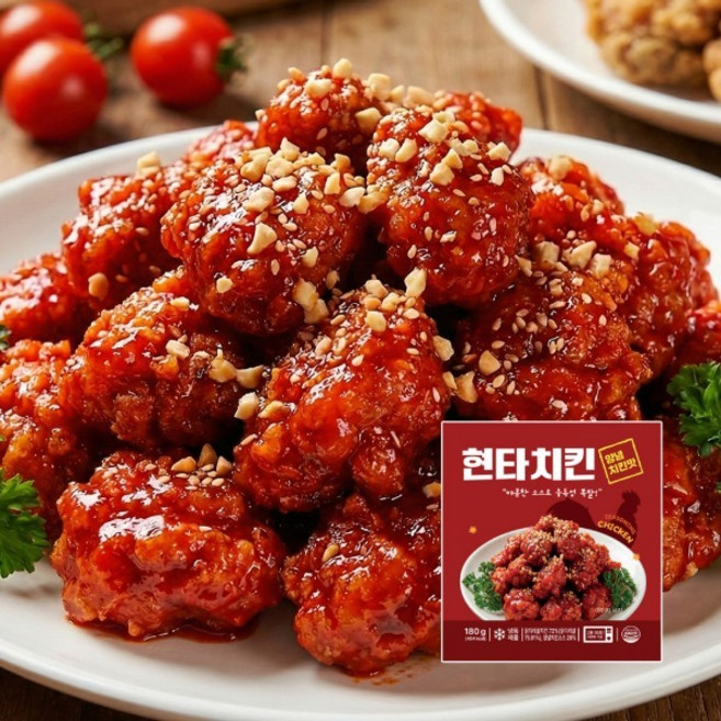 현타치킨 양념치킨맛 순살 치킨 180g, 3개