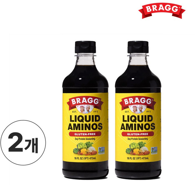 브래그 리퀴드 아미노스 간장 소이 소스 글루텐 프리, 2개, 473ml