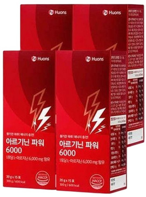 휴온스 아르기닌 파워 6000 20g x 15포 4박스, 4개, 15회분