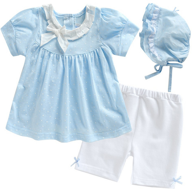 한국생산 여름 영유아용 샤랄도트 윈피스 3종셋트