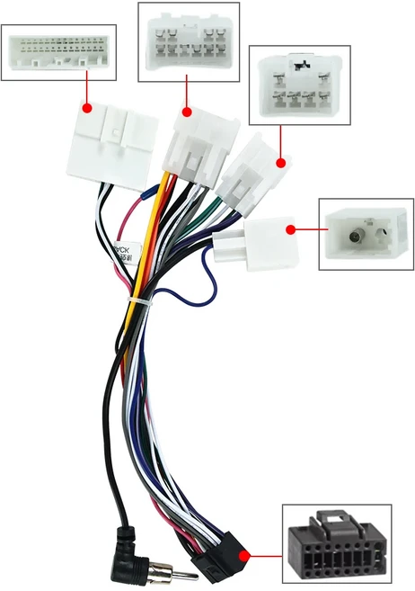 TOYOTA Corolla Highilander VIOS YARIS RAV4 네비게이션 라디오 배선 하네스 커넥터 용 안드로이드 라디오, 01 CABLE-4TY