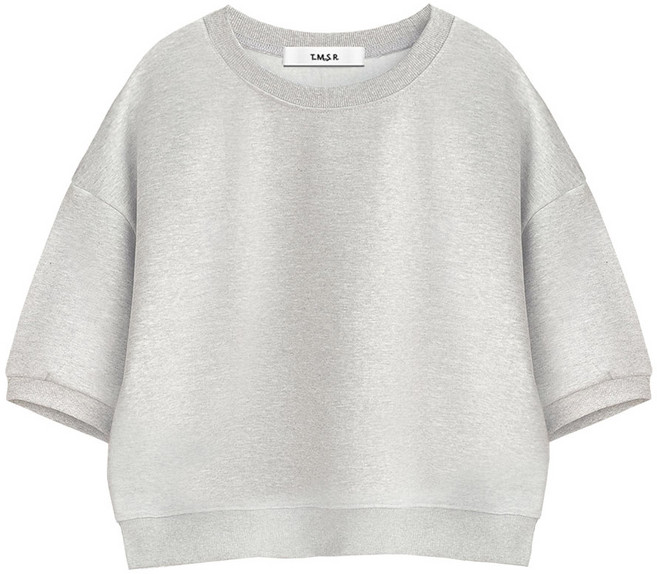 몰토벨리노 TSF 무지 세미오버핏 크롭 반팔 맨투맨