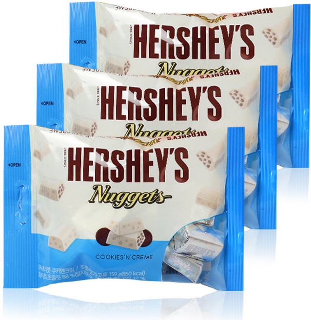 허쉬 너겟 쿠키앤크림 초콜릿, 159g, 3개