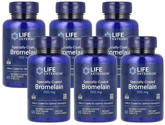 Life Extension 특수 코팅 브로멜라인 장용 베지 정제 60정 6개 - 쿠팡