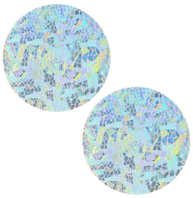 防走光 乳貼 可愛閃光愛心乳貼 透氣薄款 一次性胸貼, 1個, 冰裂銀河 圓形,1對