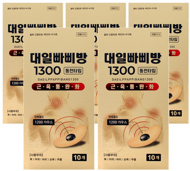 대일 빠삐방 1300 동전파스 10개입, 5개