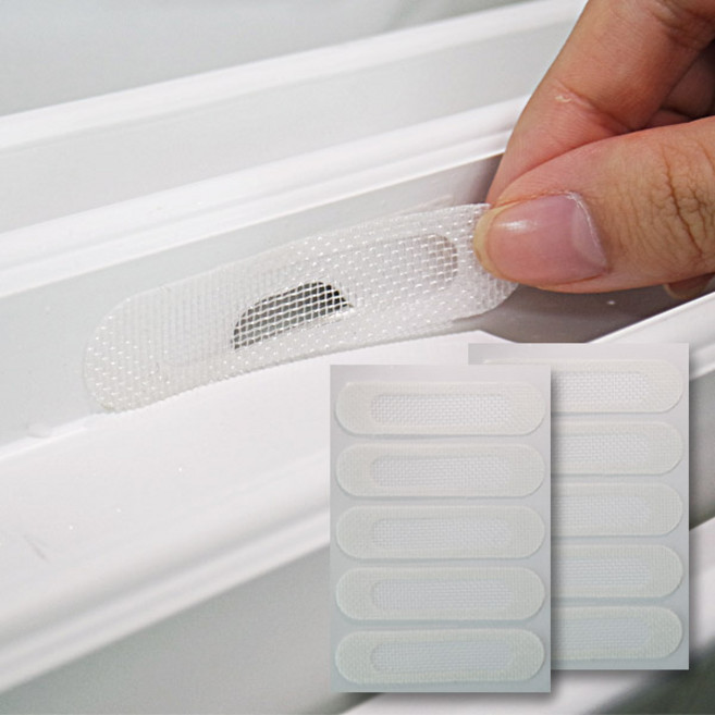 아임 물구멍방충망 테이프 10P 창문틈새막이 방충망스티커 샷시구멍 테이프 모기벌레차단, 10개