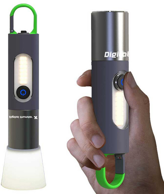 모던허니 LED 캠핑 랜턴 후레쉬 USB 충전식 손전등 4단 조명 휴대용 미니 작업등 차박 텐트 조명, 1개, 원컬러