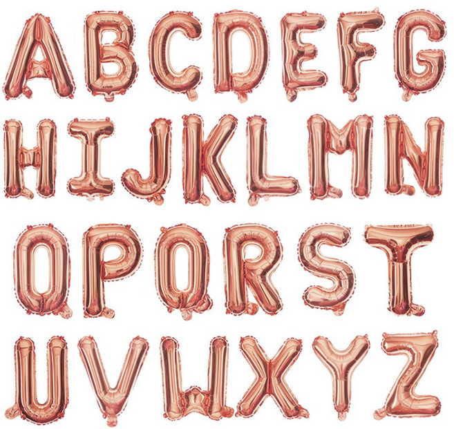 은박풍선 영문 40cm 이니셜 알파벳 이벤트, 은박풍선(영문40cm-S)로즈골드