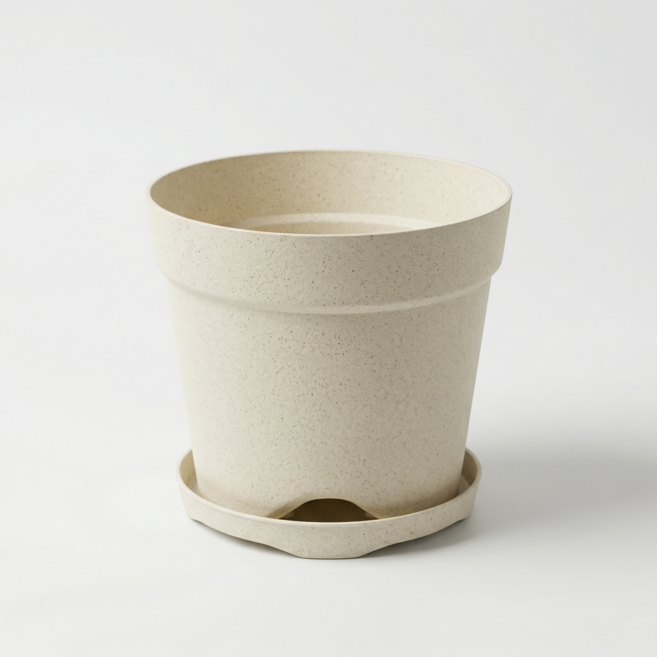 감사해지구 CXP 친환경 미니 목분 화분 물받이 세트 다육이 선인장용, 아이보리, 3개