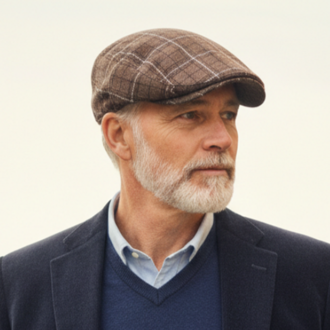 낭만삼춘 C13 클래식 체크무늬 봄 중년 남성 골프모자 헌팅캡 베레모