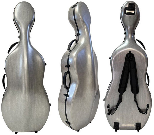 첼로하드케이스 4/4 경량 튼튼한 탄소섬유 카본 파이버 고급 바퀴 달린 첼로가방, 밝은하늘색, 1개