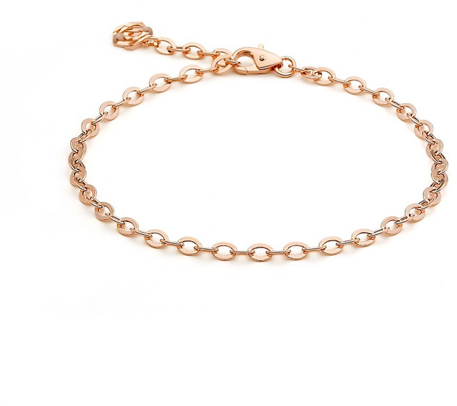 펠리체골드 14K 볼륨 핑크로즈 팔찌 (+선물포장) 데일리 심플 기념일 여자친구 볼드 레이어드 금 체인 팔찌 장미