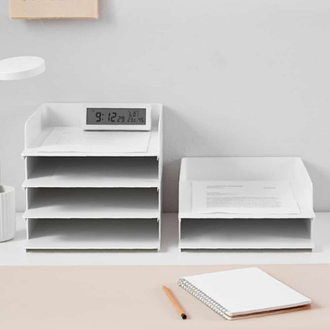 시스맥스 A4서류트레이 책상위 문서서랍장 지류보관함, 화이트, 2단