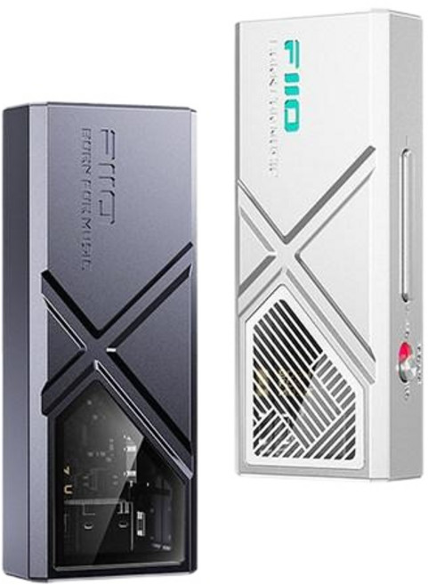 듀얼 헤드폰 dac 앰프 휴대용 피오 디코딩 ka13 fiio 안드로이드 및 호환, 실버 가죽 케이스 포함, 기본 색상