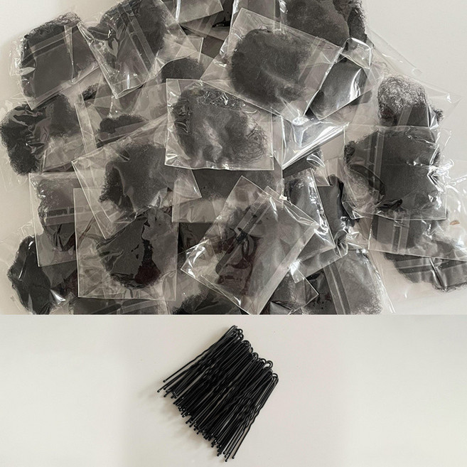 髮網 空姐髮網 跳舞髮網 包頭髮網 假髮髮網 黑色髮網 束髮網 彈性髮網 頭套網紗 隱形網兜 假髮網 50個髮網 50根U型夾, 1個, 30cm款,10支