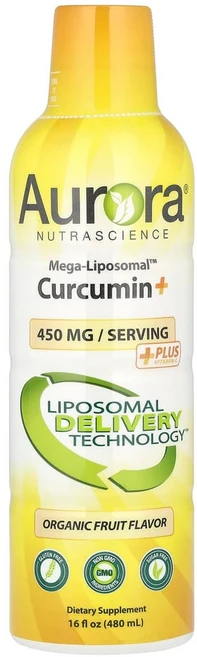 오로라 뉴트라사이언스 액상 메가 리포솜 리포조말 커큐민 450mg 과일향 리퀴드 480ml, 1개 - 쿠팡