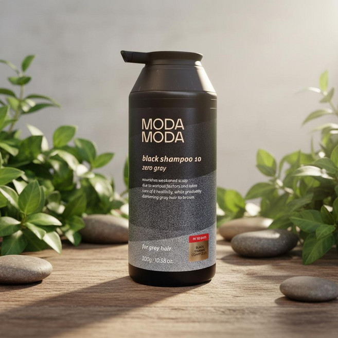 모다모다 제로그레이 블랙 샴푸 새치 염색 샴푸, 300g, 1개