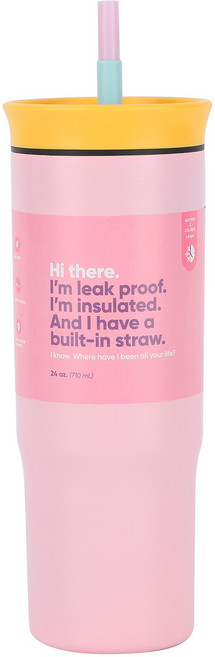 오왈라 Owala FreeSip 24oz/710ml 304 스텐 빨대컵 휴대용 대용량 보온보냉병, 710ml, 복숭아색