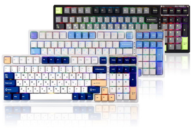 AULA F98 PBT RGB 풀윤활 유무선 기계식 블랙 그레이 그린 한글 (경해축) 키보드-유선키보드, 선택1, 선택1