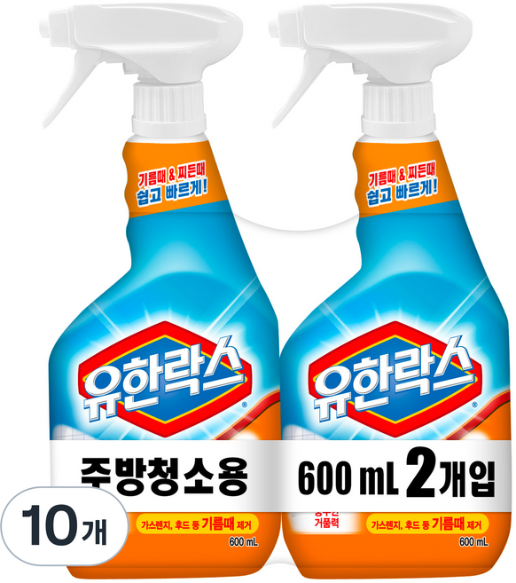 유한락스 주방청소용, 600ml, 10개