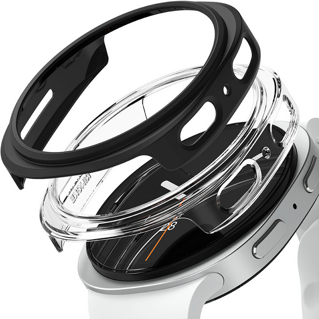 Rearth Ringke 三星 Galaxy Watch 8 (44mm) 手錶輕薄保護套, 1透1黑