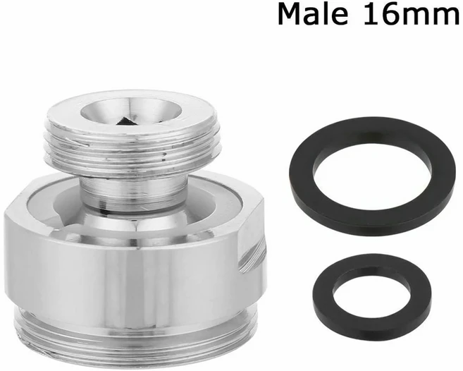 360 학위 조절 회전 통풍기 수도꼭지 커넥터 Femal 16/18/20/22/24mm 남성 22mm 탭 어댑터, 04 Male 16mm, 01 China Mainland