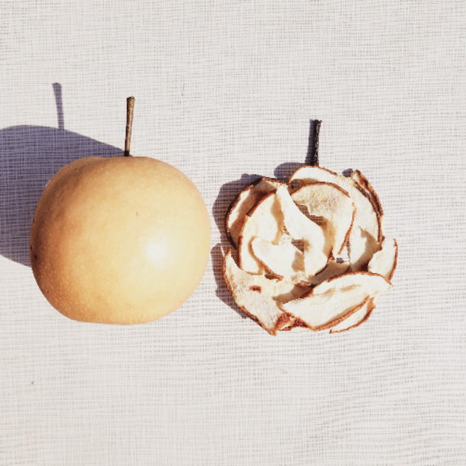 건조 과일 칩 유기농 배칩 껍질째 말린 과일 100g, 껍질째 말린 유기농 배 세트 300g, 1개