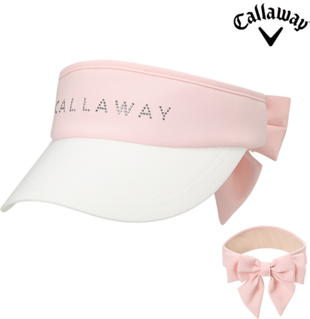 캘러웨이 2026 우먼스 크리스탈 바이저 여성용 골프모자 핑크, 단품, 1