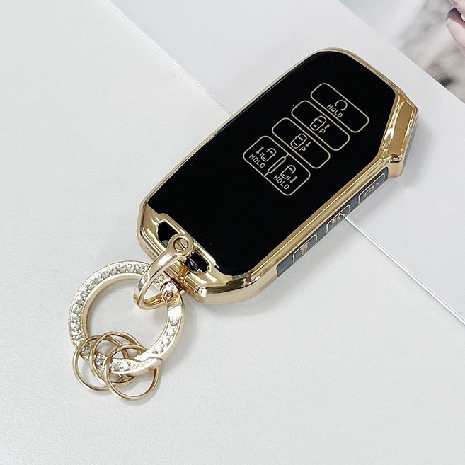 TPU 자동차키케이스+큐빅링 현대 기아 호환, MZ_09, 블랙