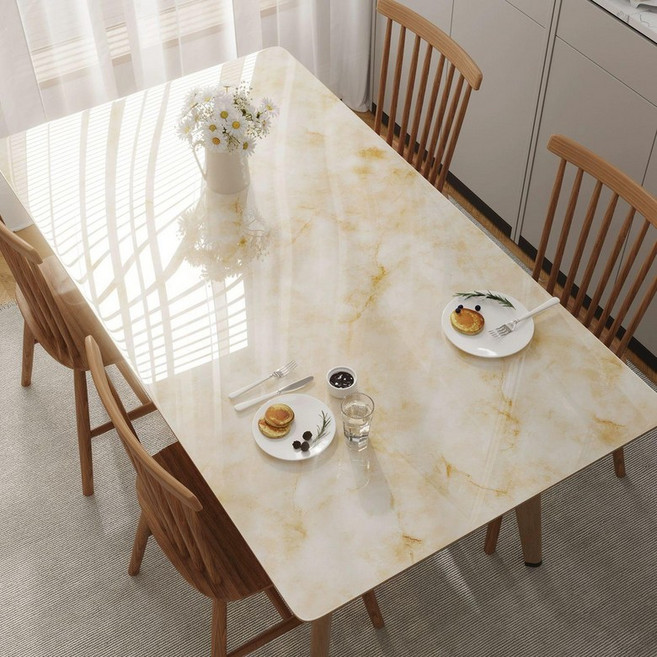 테이블 커버 식탁 매트 행사용 비닐 대리석무늬 투명, 1개, 70x140cm, 오텀 뷰티 리듬