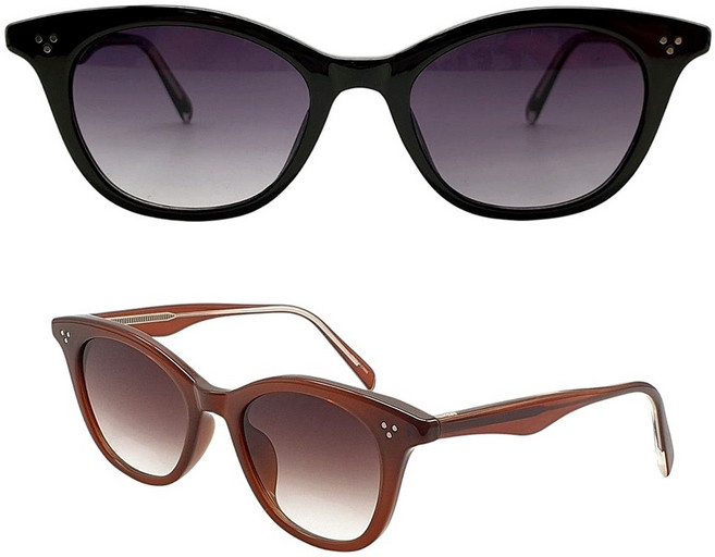 EYES ONE 여자 여성 여성용 캣츠아이 뿔테 틴트 선글라스 패션 명품 오버사이즈 썬글라스