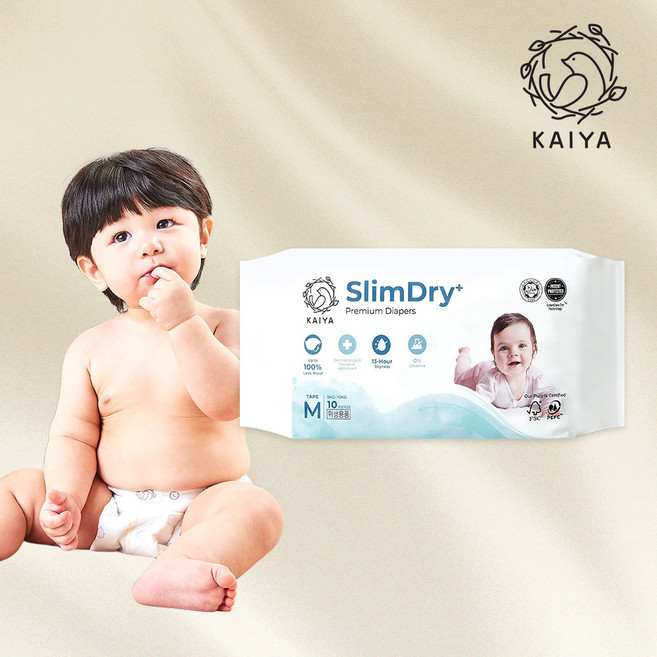 카이야 슬림드라이 플러스 프리미엄 기저귀 밴드형 남여공용, 중형(M), 10매